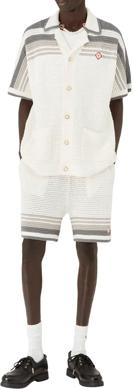 Casablanca CROCHET SHIRT WHITE / GREY Wit