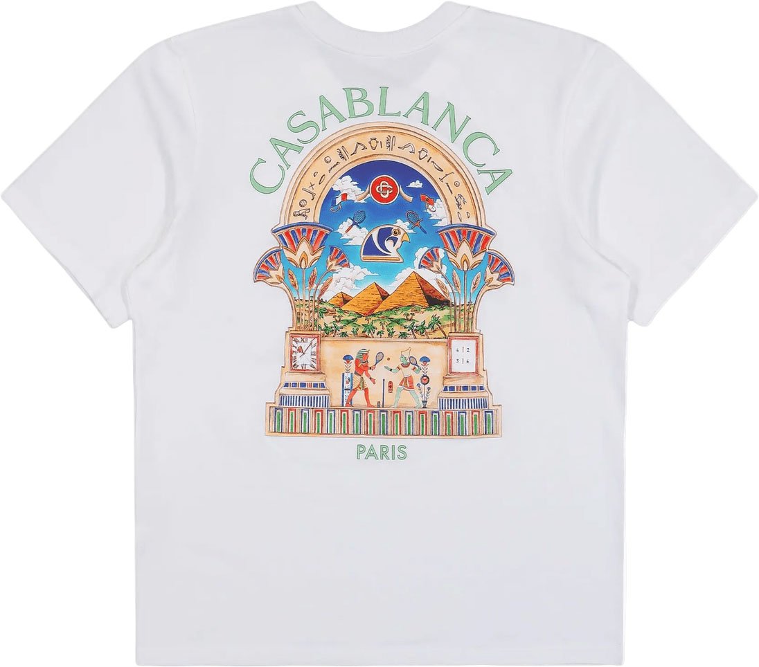 Casablanca EGYPTHISCH BOOG T-SHIRT Wit