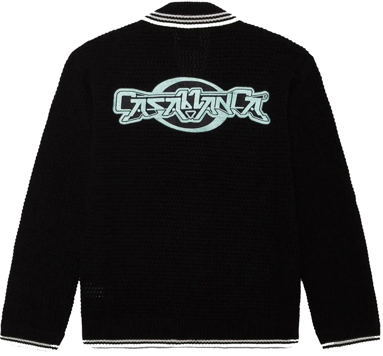 Casablanca EMBROIDERED FAUX CROCHET LONG SLEEVE SHIRT Zwart
