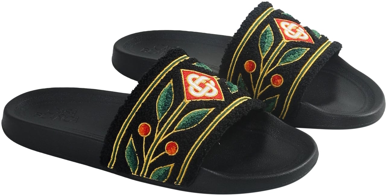 Casablanca EMBROIDERED TERRY SLIDES Rood