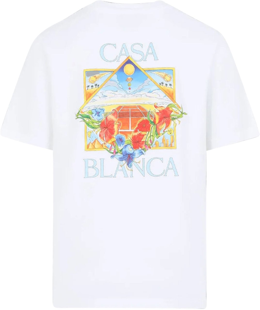 Casablanca Flower Court Icon T-Shirt Wit