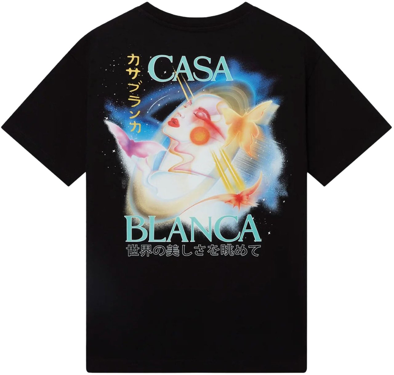Casablanca GALACTIC CONNECTION PRINT T-SHIRT Zwart