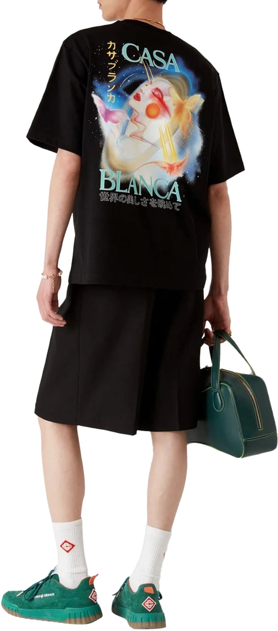 Casablanca GALACTIC CONNECTION PRINT T-SHIRT Zwart