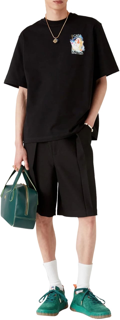 Casablanca GALACTIC CONNECTION PRINT T-SHIRT Zwart