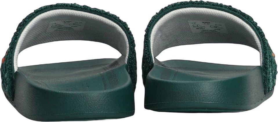 Casablanca GEBORDUURDE BADSTOF SLIPPERS Donkergroen