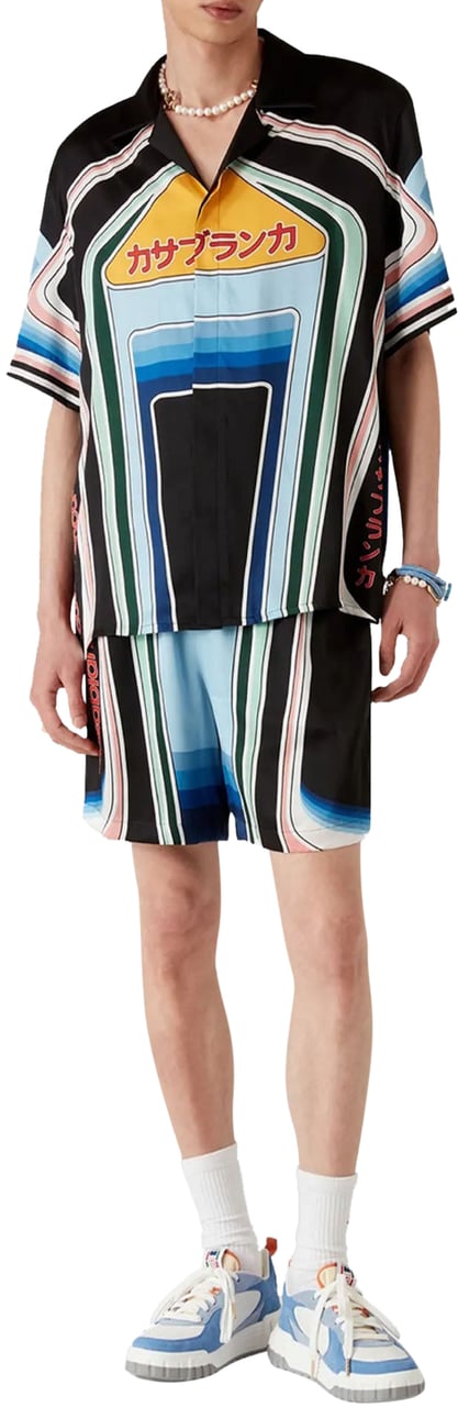 Casablanca GRAPHIC MOUNTAIN SILK SHORTS Divers