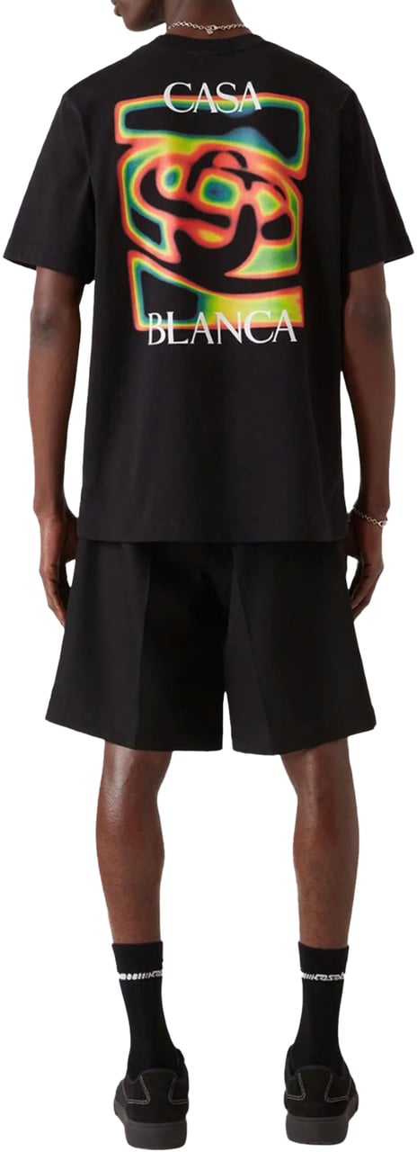 Casablanca HEAT MAP CLASSIC T-SHIRT BLACK Zwart