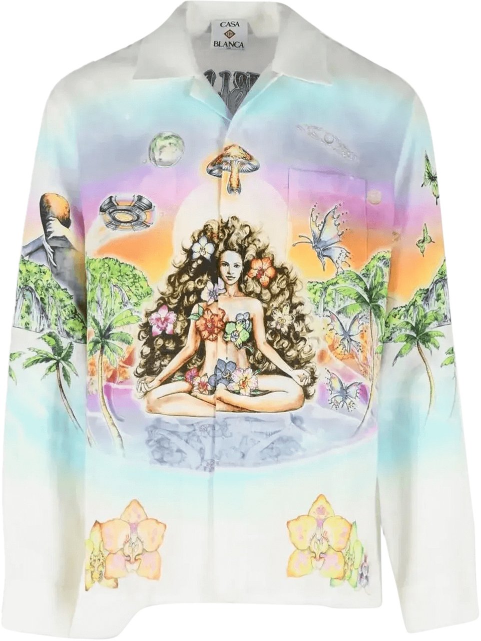 Casablanca Innersense Innocence linnen overhemd met Cubaanse kraag Divers