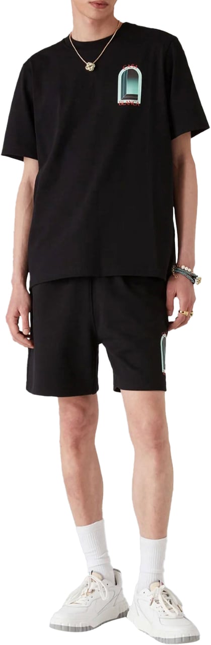 Casablanca L'ARCHE CLASSIC T-SHIRT BLACK Zwart