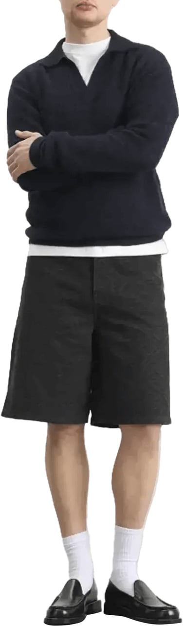 Casablanca ZWARTE DENIM SHORTS MET LASERMONOGRAM Zwart