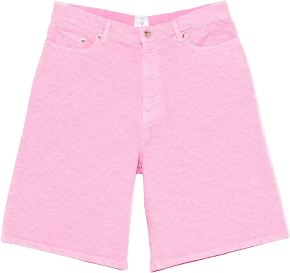 Casablanca ROZE DENIM SHORTS MET LASERMONOGRAM Roze