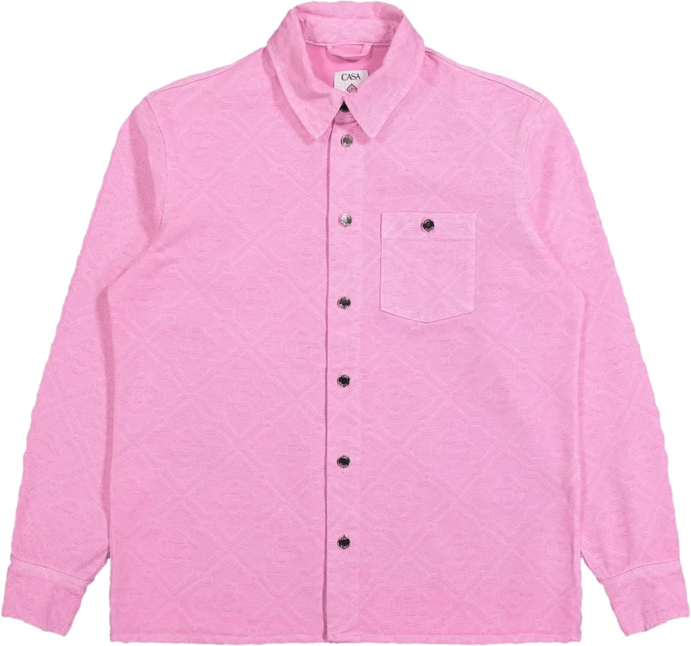 Casablanca OVERSIZED DENIM SHIRT MET LASERMONOGRAM, ROZE Roze