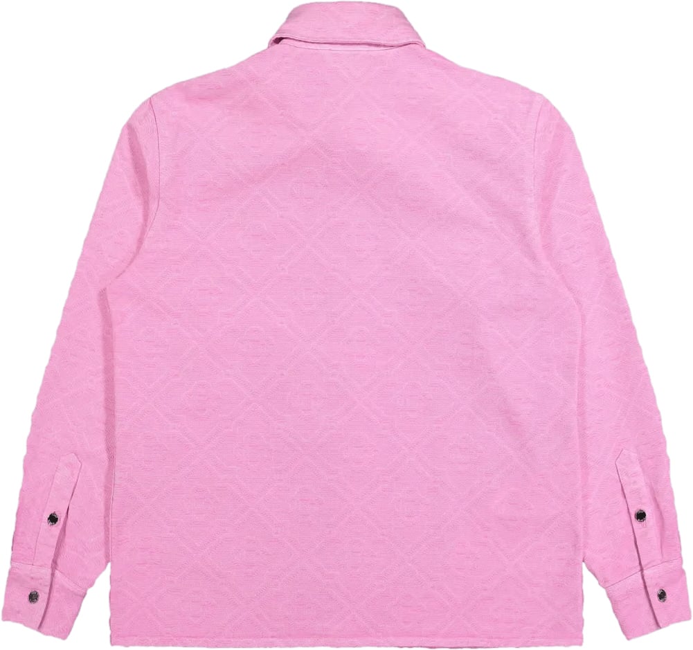 Casablanca OVERSIZED DENIM SHIRT MET LASERMONOGRAM, ROZE Roze