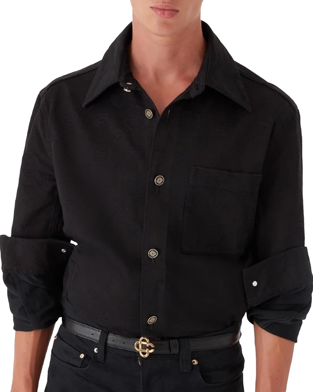 Casablanca Heren DENIM MONOGRAM SHACKET Zwart