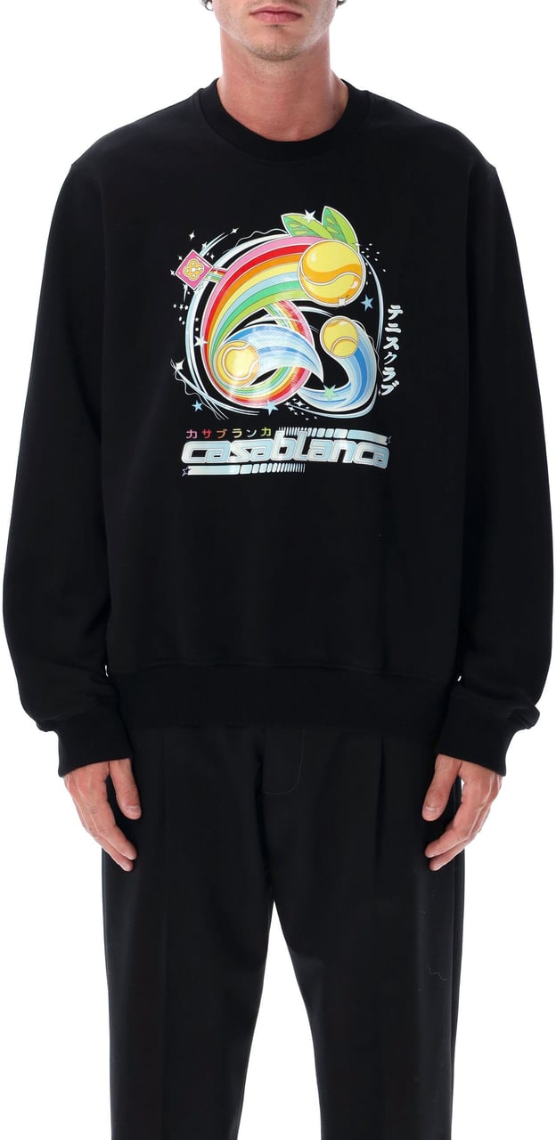 Casablanca Manga Tennis Ball Tee Black Loopback Zwart