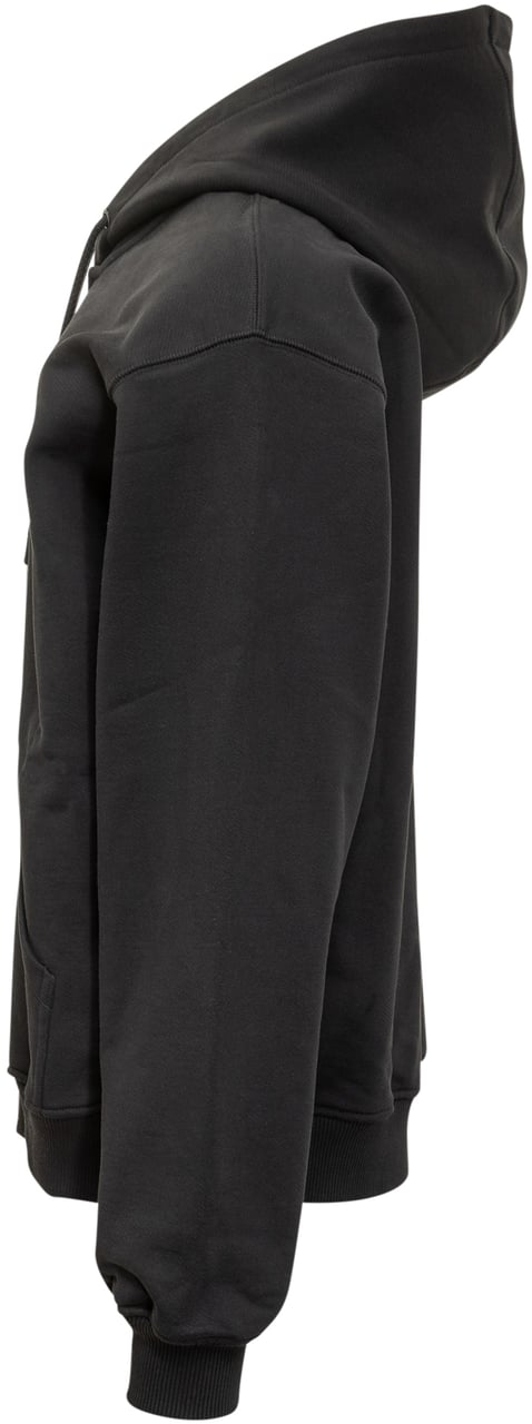 Casablanca Casablanca Felpa Nera con Cappuccio e Logo Ricamato Zwart