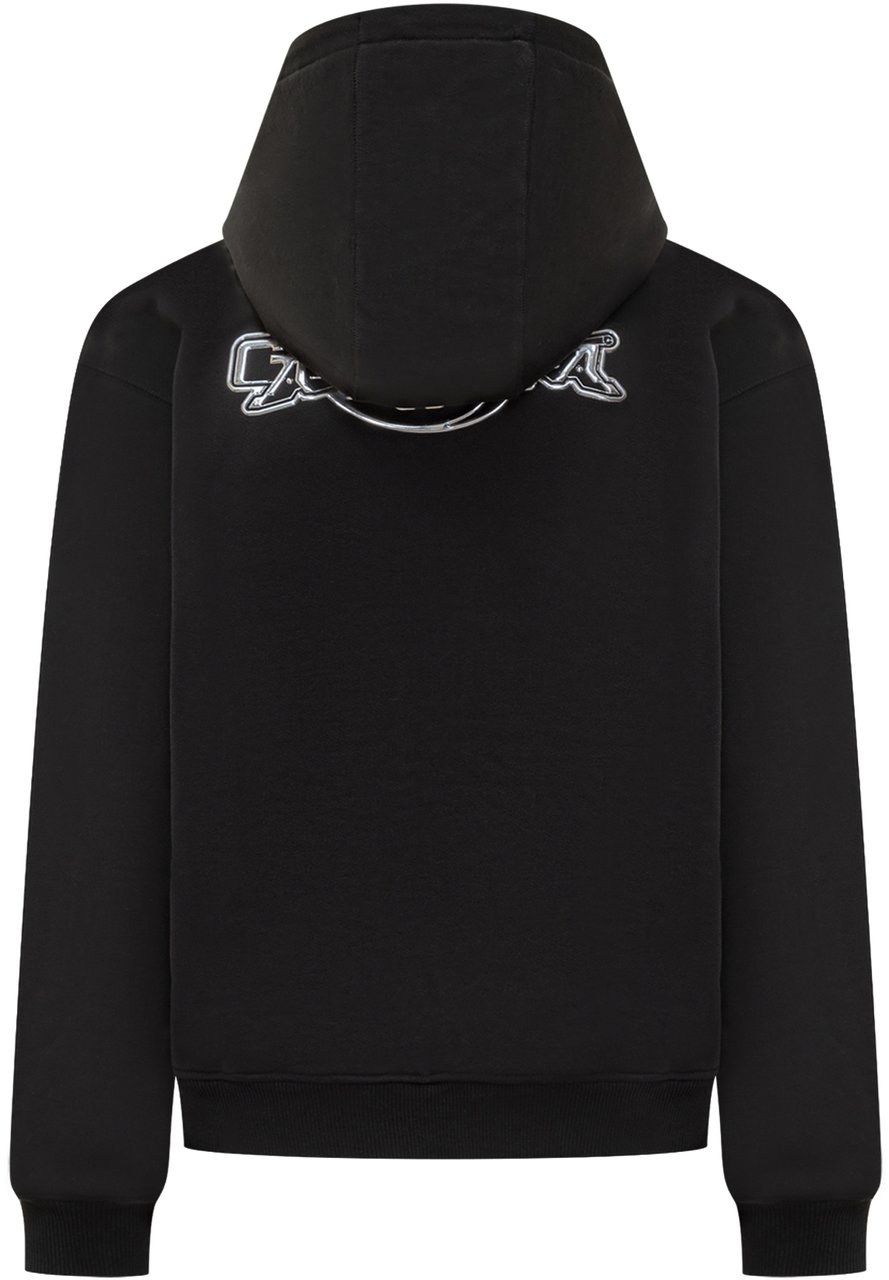 Casablanca Casablanca Felpa Nera con Cappuccio e Logo Ricamato Zwart