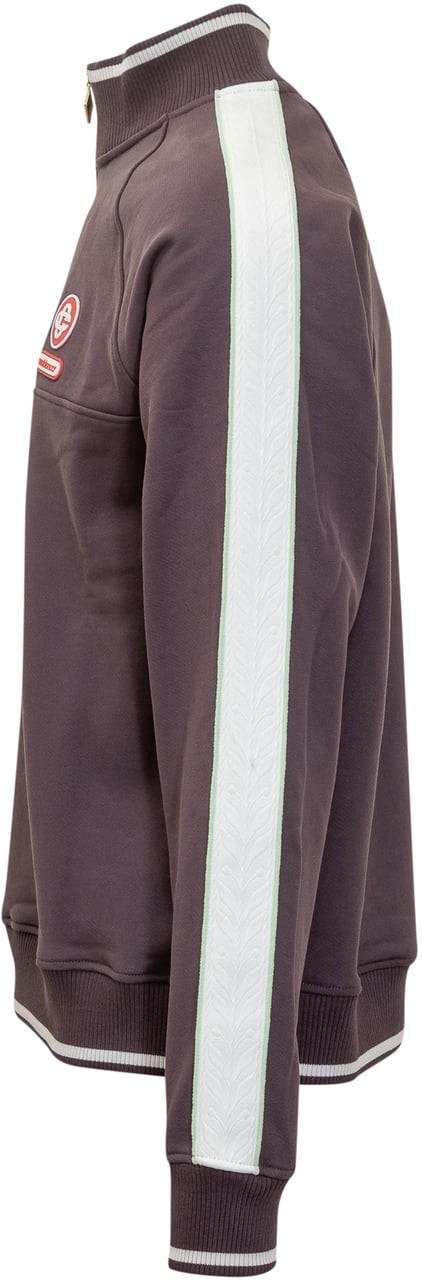 Casablanca Casablanca Felpa Bordeaux con Mezza Zip e Logo Paars