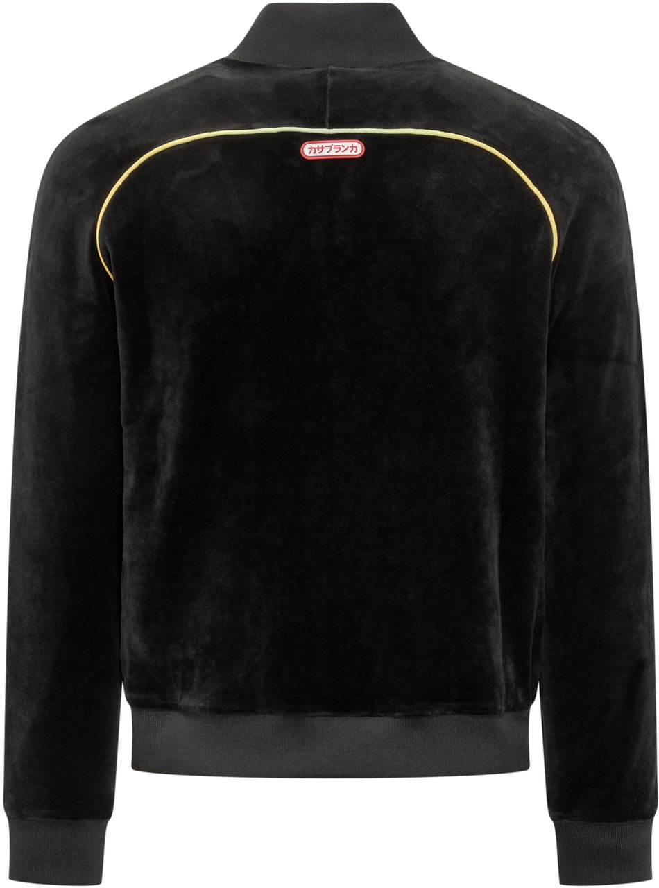 Casablanca Casablanca Bomber in Velluto Nero con Profili Gialli Zwart