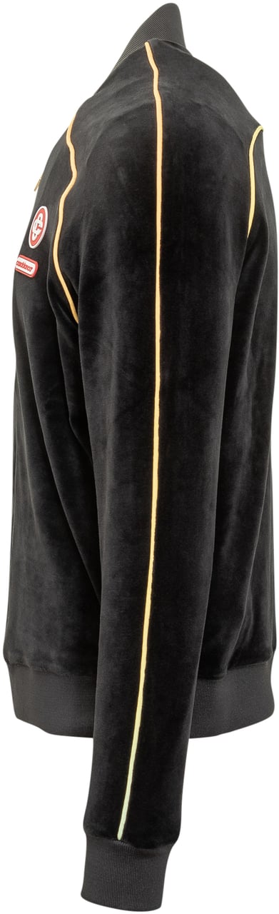 Casablanca Casablanca Bomber in Velluto Nero con Profili Gialli Zwart