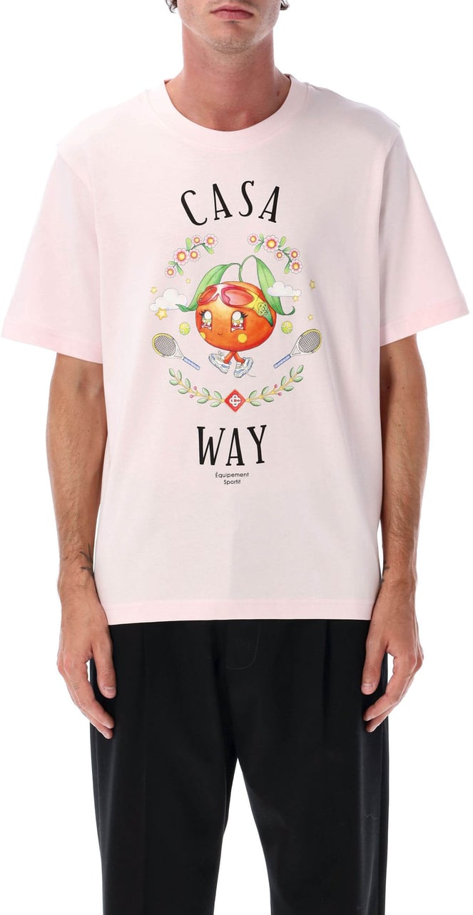 Casablanca Casawai Kawaii Orange Tee Pale Pink Roze