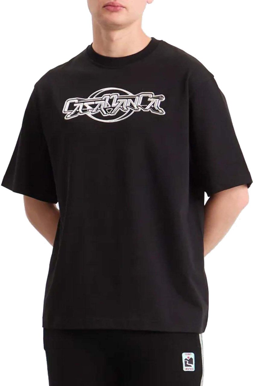 Casablanca Heren Casa Chrome T-Shirt Zwart Zwart