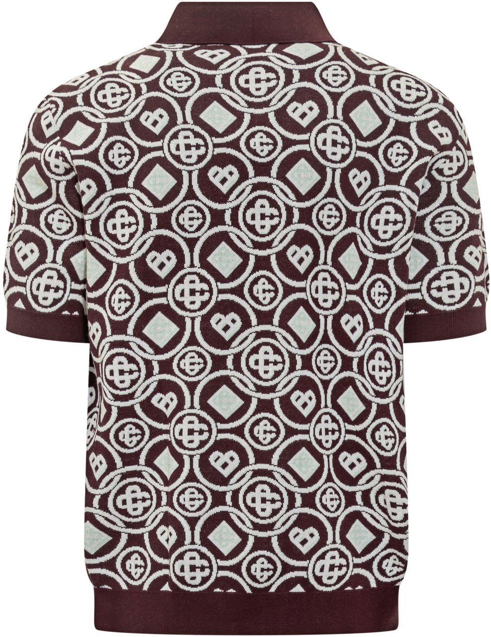 Casablanca Casablanca Polo Bordeaux con Logo All Over Paars