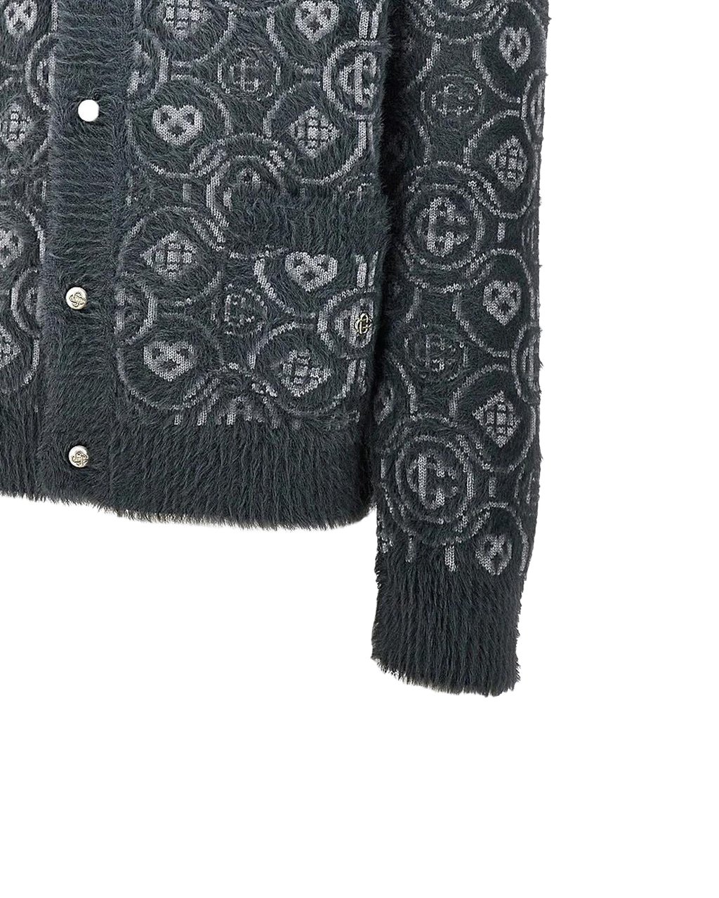 Casablanca Heren FLUFFY MONOGRAM CARDIGAN Grijs