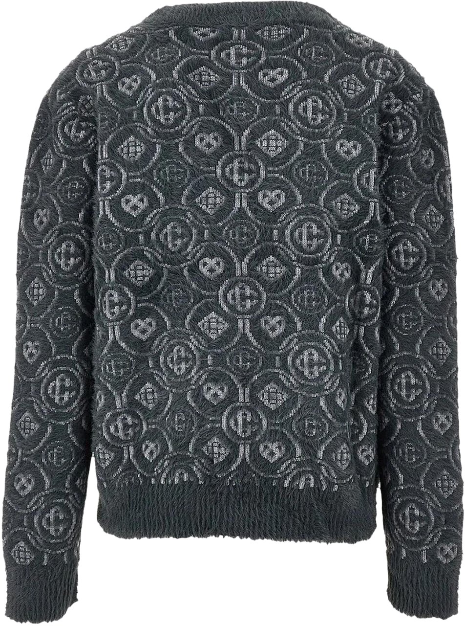 Casablanca Heren FLUFFY MONOGRAM CARDIGAN Grijs