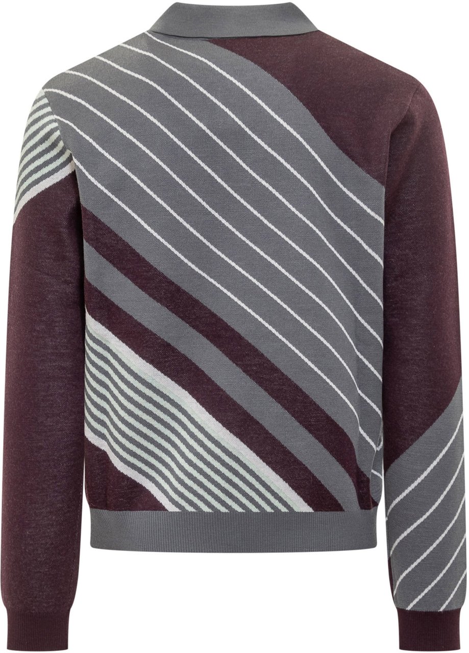 Casablanca Casablanca Maglia Polo Multicolor a Righe con Logo Paars