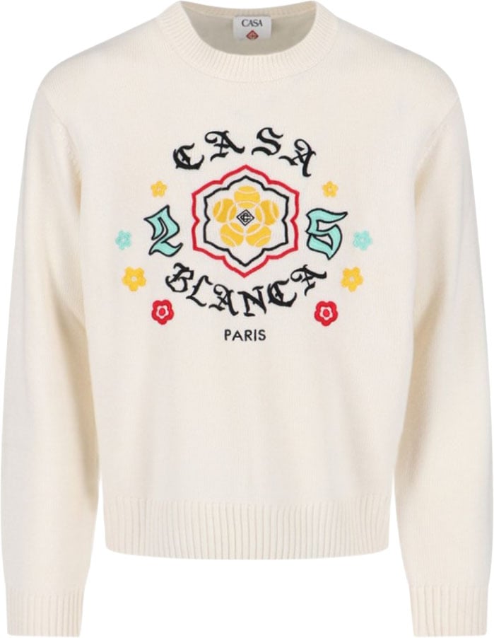 Casablanca “Emblem” Sweater Cream Neutraal