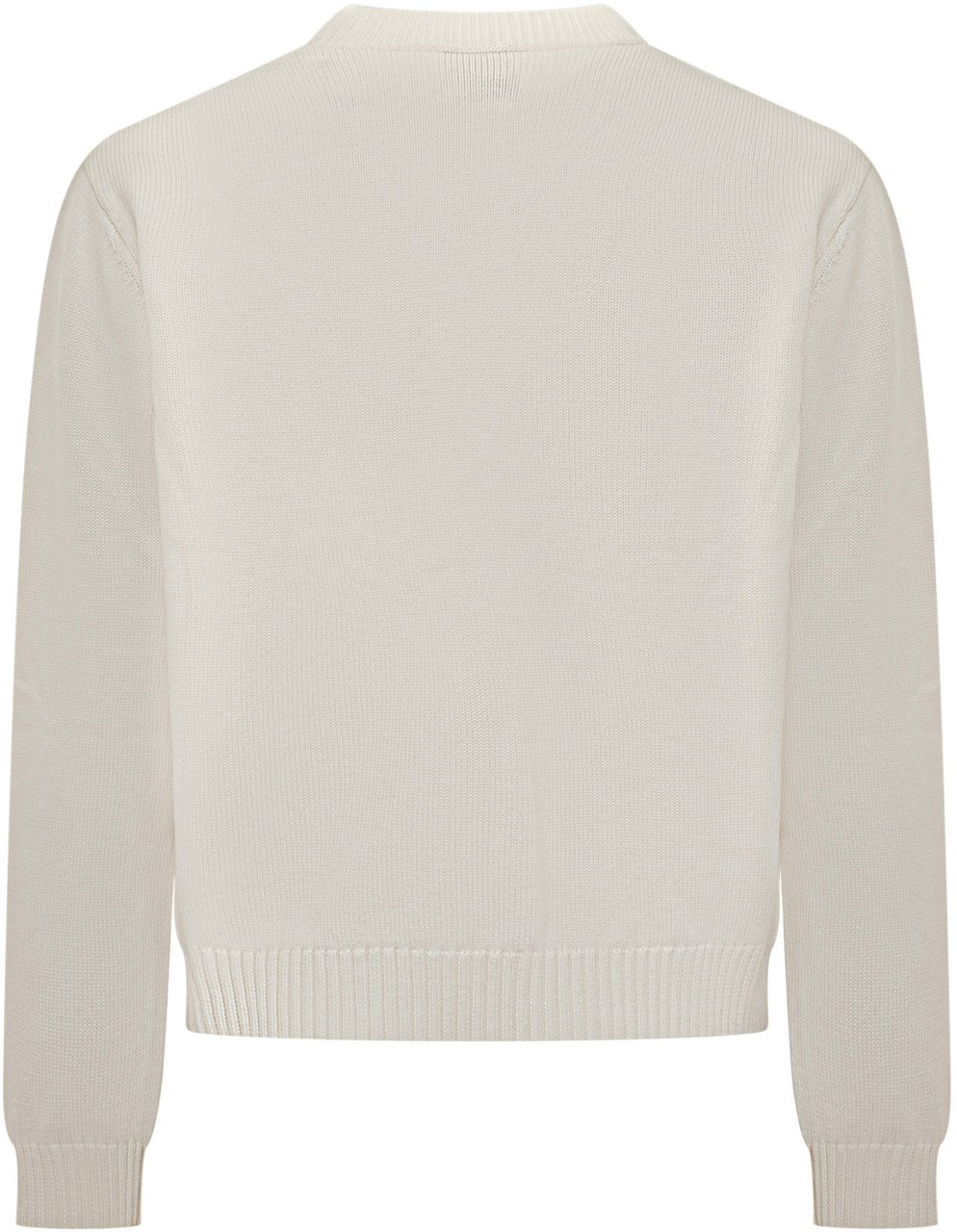 Casablanca Maglione Bianco con Ricamo Logo e Fiori Wit