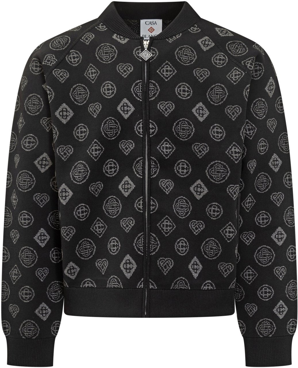 Casablanca Casablanca Giacca Nera con Logo All Over Zwart