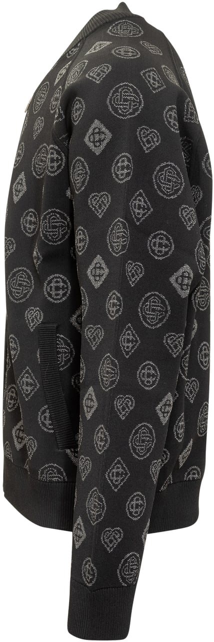 Casablanca Casablanca Giacca Nera con Logo All Over Zwart