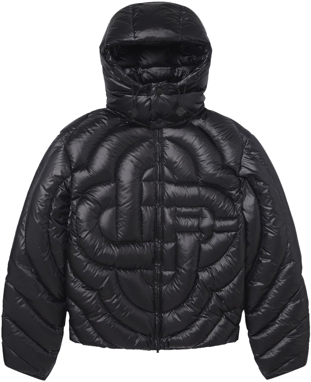 Casablanca Heren Mens CC Quilted Puffer Jacket Zwart