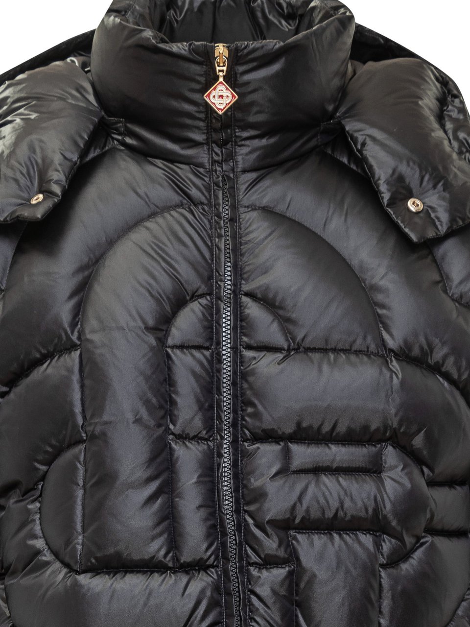 Casablanca Casablanca Piumino in Nylon Nero con Logo Trapuntato Zwart