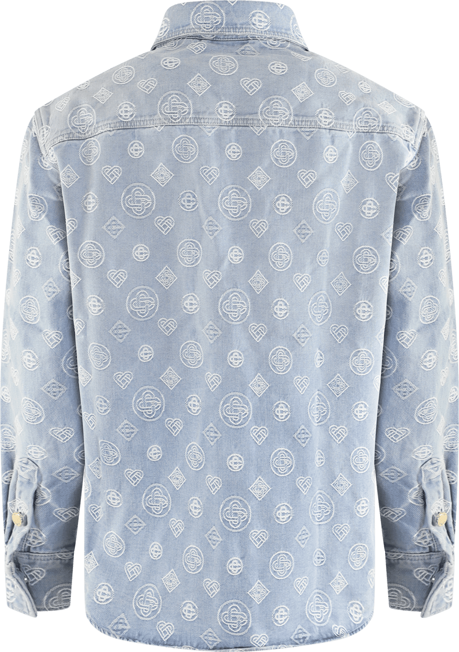 Casablanca Heren Denim Monogram Shirt Blauw