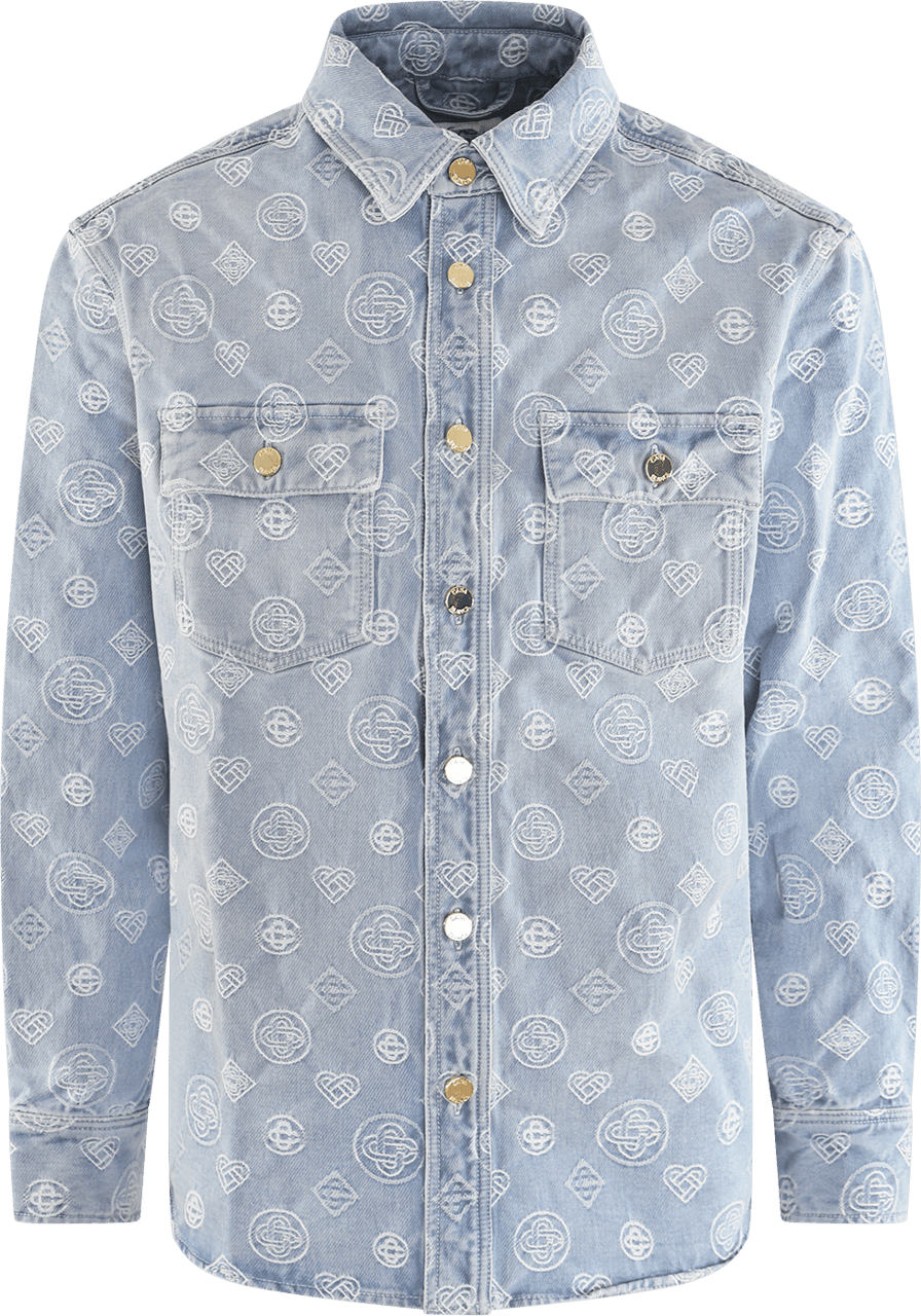 Casablanca Heren Denim Monogram Shirt Blauw