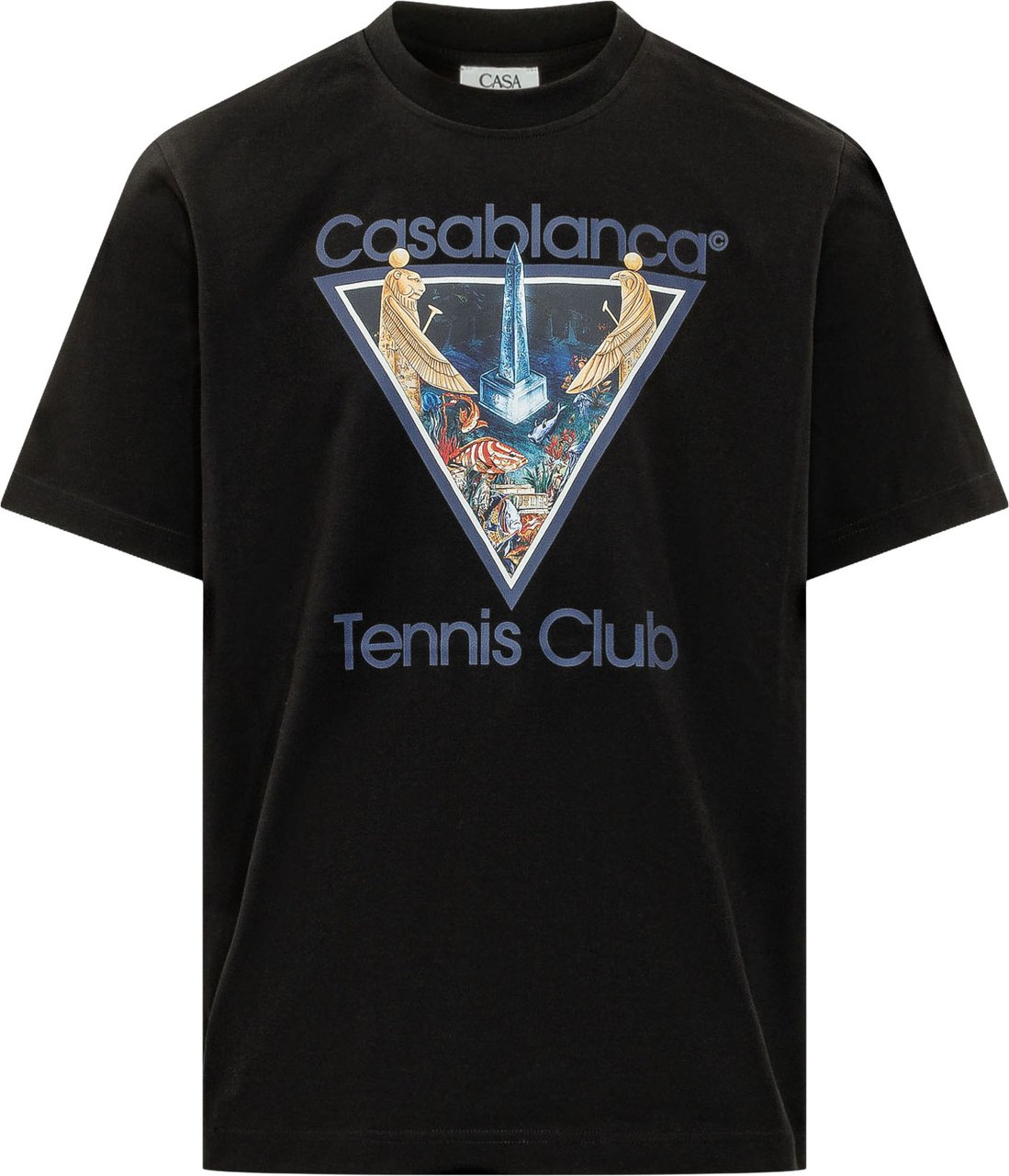 Casablanca Monde Perdu T-shirt con Grafica Tennis Zwart