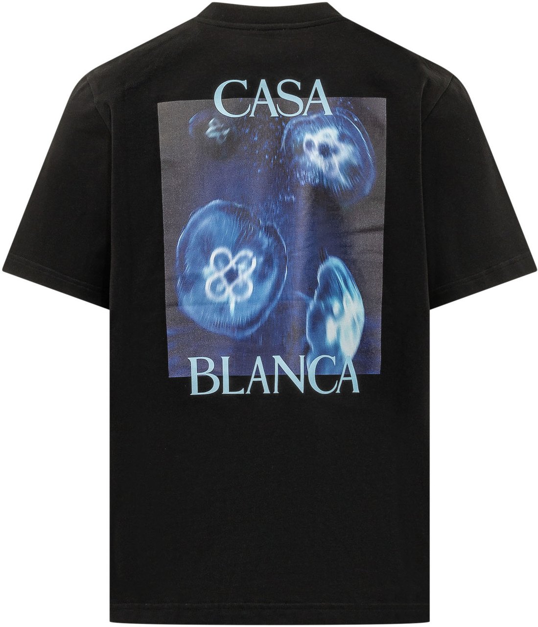 Casablanca Meduse Sportive T-shirt con Stampa sul Petto Zwart