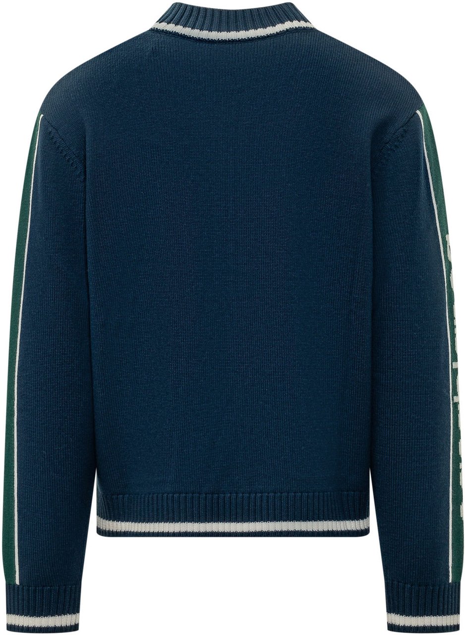 Casablanca Giacca Pyramid con Zip e Motivi Grafici Navy