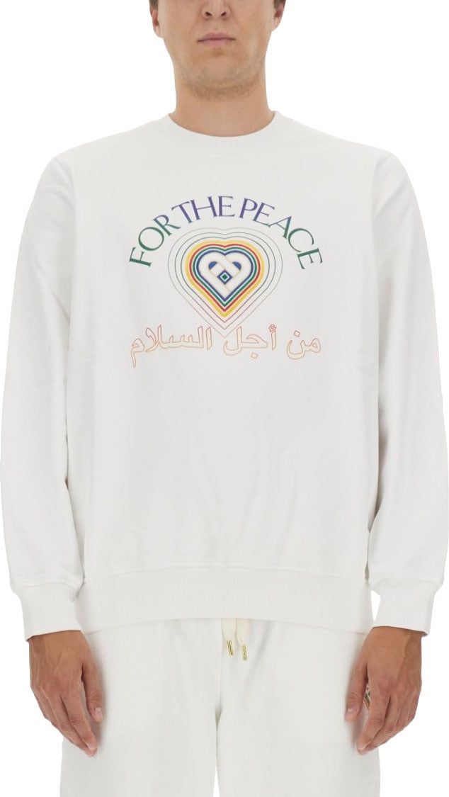 Casablanca Regular Fit White Sweatshirt Wit