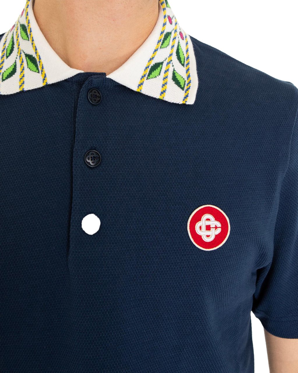 Casablanca Heren Laurel Pique Polo Blauw