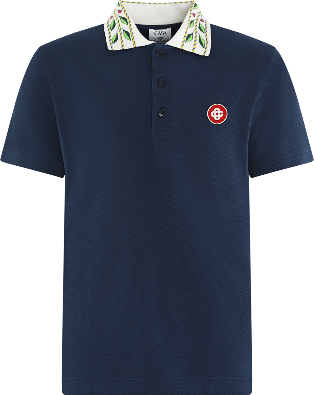 Casablanca Heren Laurel Pique Polo Blauw