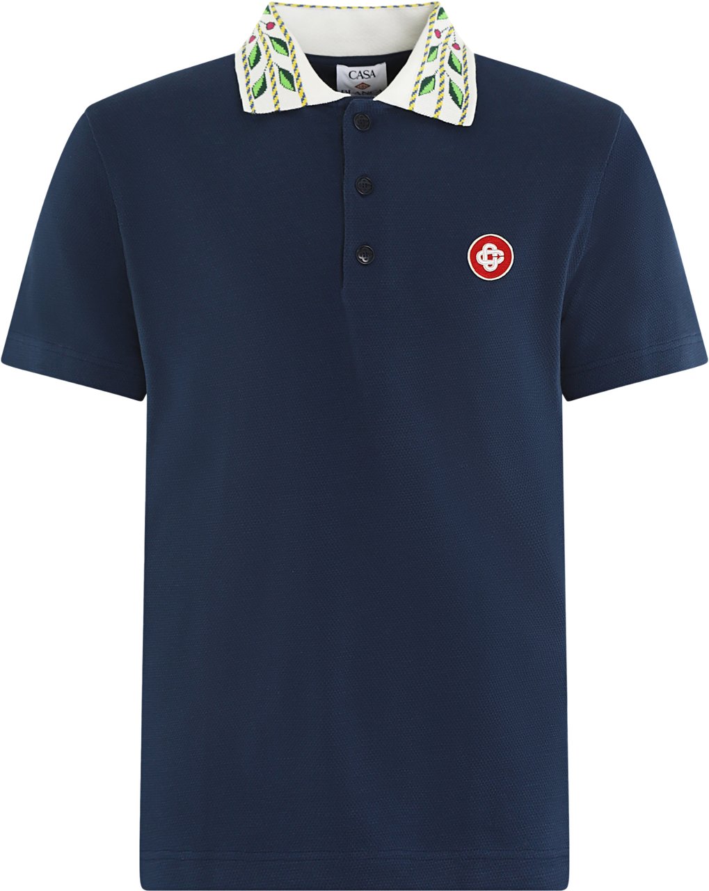 Casablanca Heren Laurel Pique Polo Blauw