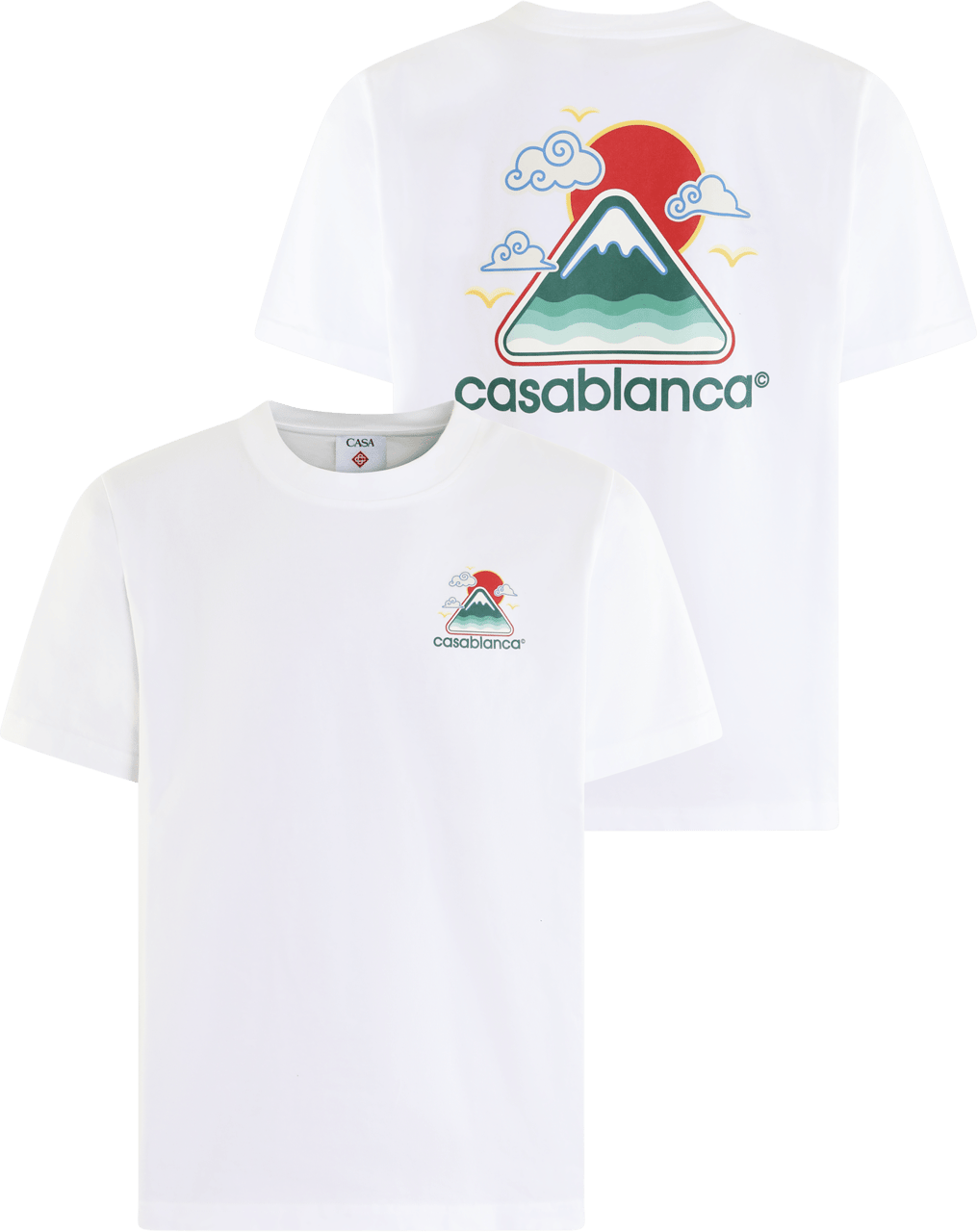 Casablanca Heren Montagne Ondulée T-Shirt Wit Wit