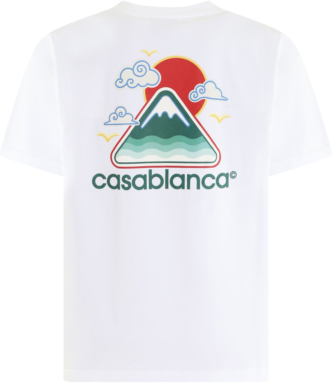 Casablanca Heren Montagne Ondulée T-Shirt Wit Wit