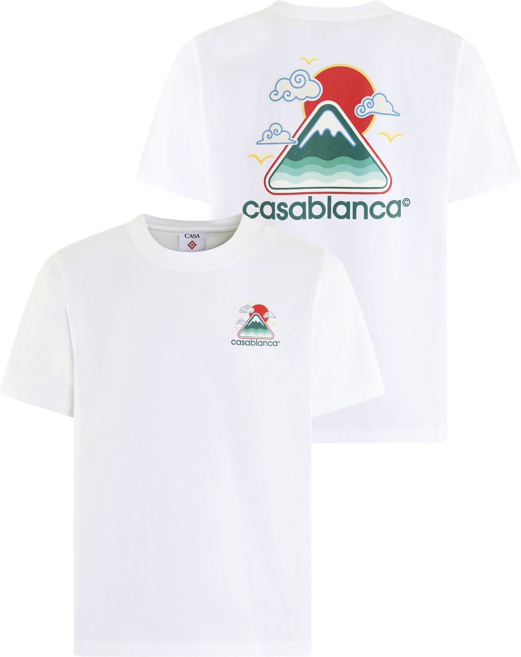 Casablanca Heren Montagne Ondulée T-Shirt Wit Wit
