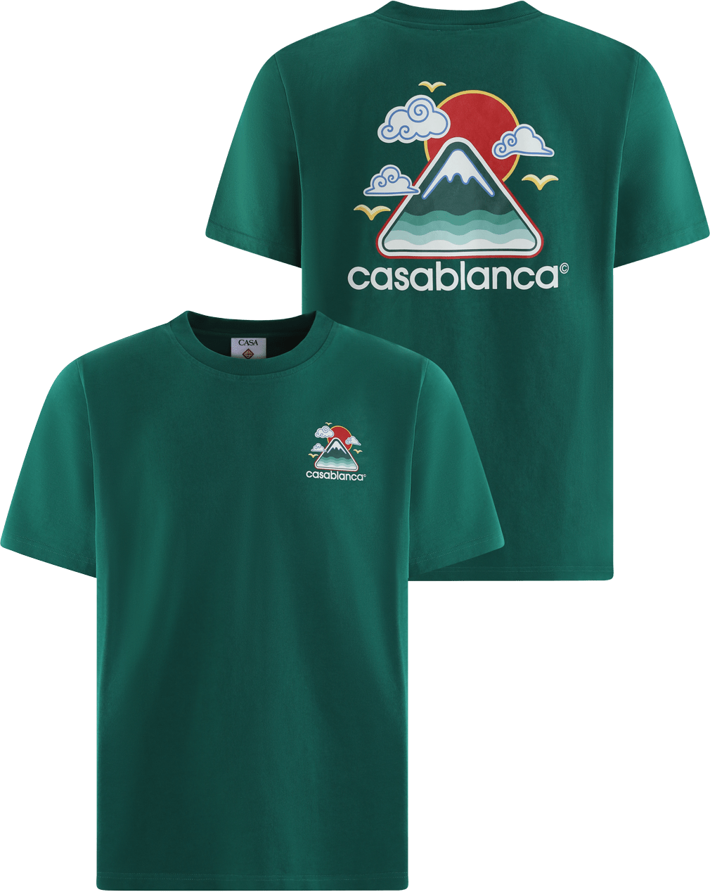 Casablanca Heren Montagne Ondulée T-Shirt Groen Groen