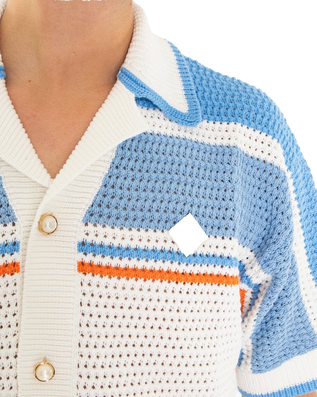 Casablanca Heren Crochet Shirt Wit